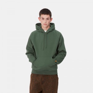 Green Men Carhartt Hooded Chase Hoodie | TAD-075392