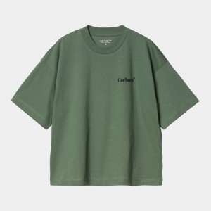 Green Women Carhartt Fold Leo T-Shirt | HGU-615783