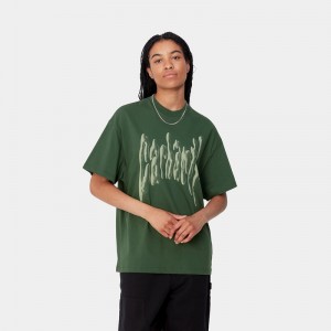 Green Women Carhartt Goo T-Shirt | OLS-513278