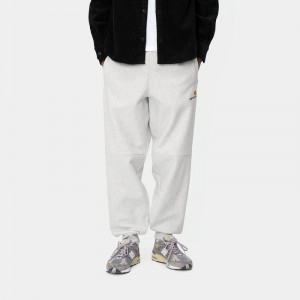 Grey Men Carhartt American Script Jogging Pants | CHJ-329504