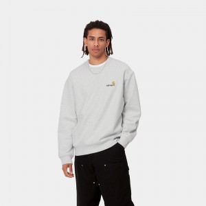 Grey Men Carhartt American Script Sweatshirt | OIK-286341