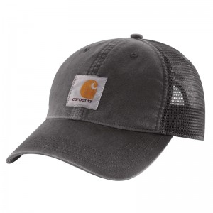 Grey Men Carhartt Canvas Mesh-Back Hats | NRG-127036