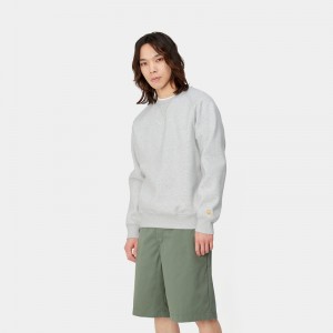 Grey Men Carhartt Chase Sweatshirt | QTA-298501