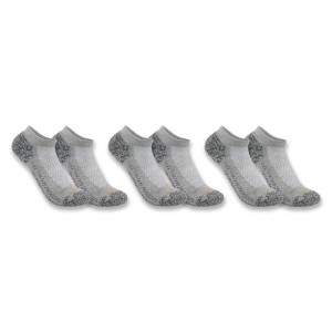 Grey Men Carhartt Force® Midweight Low-Cut 3-Pack Socks | CMZ-896710