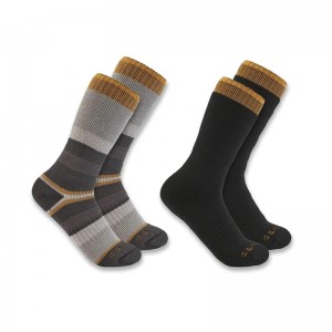 Grey Men Carhartt Heavyweight Crew 2-Pack Socks | IJA-935027