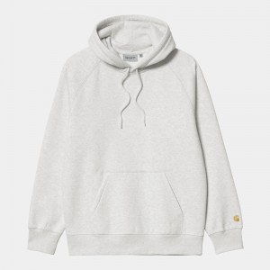 Grey Men Carhartt Hooded Chase Hoodie | XLS-865427