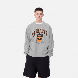 Grey Men Carhartt Lazy Duck Academy Sweatshirt | HCM-042183