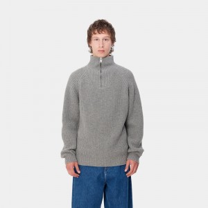 Grey Men Carhartt Marlon Half Zip Sweatshirt | UDJ-960315