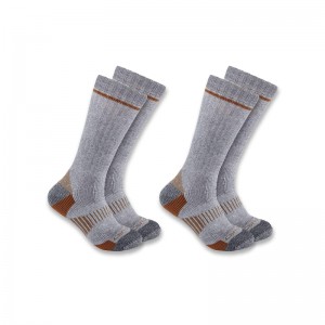 Grey Men Carhartt Midweight Synthetic-Wool Blend Boot 2-Pack Socks | UFD-954728