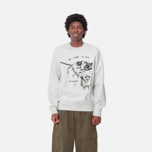 Grey Men Carhartt Pepe Be Nice Sweatshirt | PUM-926381