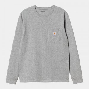 Grey Men Carhartt Pocket Sweatshirt | YSZ-613945