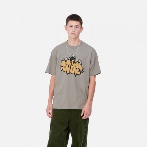 Grey Men Carhartt Yute T-Shirt | ZVE-876432