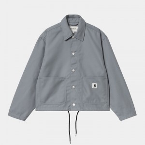 Grey Women Carhartt Simple Shirt Jackets | AVU-026357