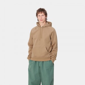 Khaki Men Carhartt Hooded Chase Hoodie | JLR-279603