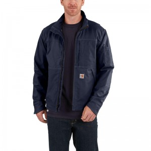 Navy Men Carhartt Flame-Resistant Full Swing® Quick Duck® Jackets | SUP-793045