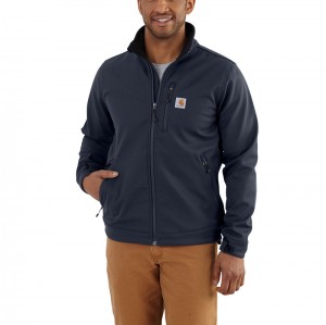 Navy Men Carhartt Rain Defender® Relaxed Fit Heavyweight Softshell Jackets | LUR-395640