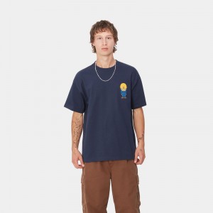 Navy Men Carhartt Sumimasen T-Shirt | MTC-289356