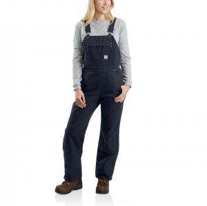 Navy Women Carhartt Insulated Bibs Overalls | QJU-075391