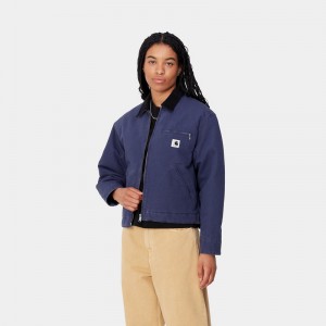 Navy Women Carhartt OG Detroit Winter Jackets | HVY-591270