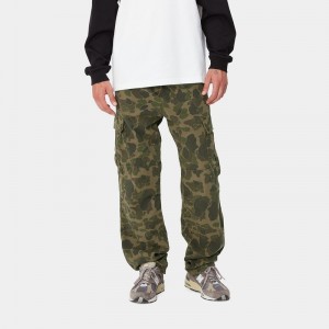 Olive Men Carhartt Duck Cargo Pants | DVM-019736