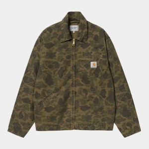 Olive Men Carhartt Duck Detroit Jackets | LYG-016459