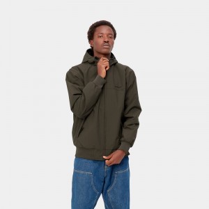 Olive Men Carhartt Hooded Sail Jackets | IEC-376509