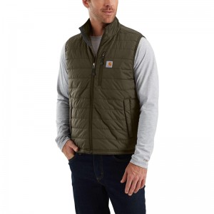 Olive Men Carhartt Rain Defender® Insulated Vest | MRG-894206