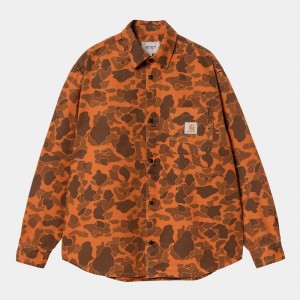 Orange Men Carhartt Duck Shirts | ERH-450163