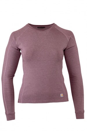 Purple Women Carhartt Base Layer Thermal Shirts | SVB-413958