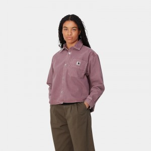 Purple Women Carhartt Georgia Shirt Jackets | QMZ-456029