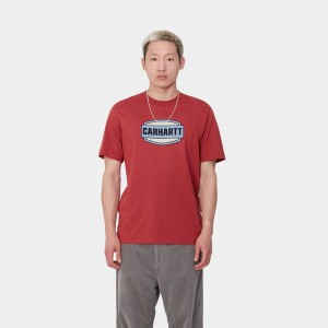 Red Men Carhartt Press Script T-Shirt | DEJ-608315