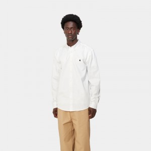 White Men Carhartt Madison Shirts | PRQ-145780