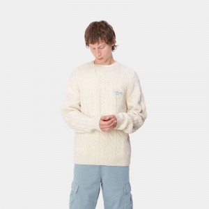 White Men Carhartt Signature Sweatshirt | YLX-960284