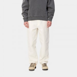 White Men Carhartt Simple Pants | NOW-170456