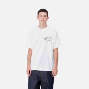 White Men Carhartt WIP Pencil T-Shirt | YAU-953206