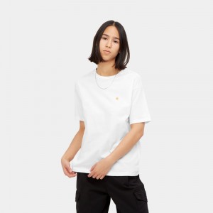 White Women Carhartt Chase T-Shirt | ELS-253697