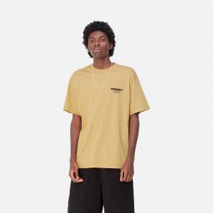 Yellow Men Carhartt Ducks T-Shirt | LPK-049615