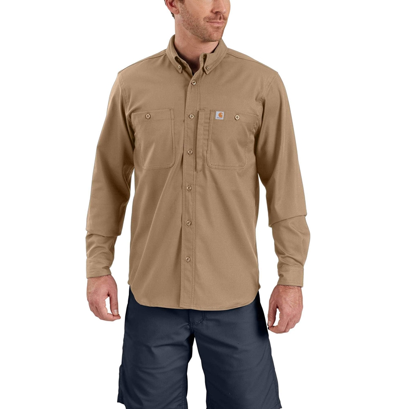 Apricot Men Carhartt Rugged Professional™ Series Long-Sleeve Shirts | ETW-178023