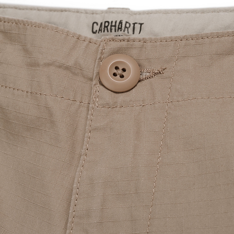 Beige Men Carhartt Aviation Shorts | BMZ-580639