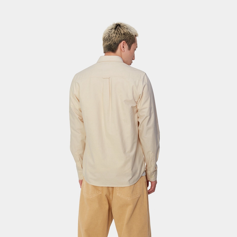 Beige Men Carhartt C-Logo Shirts | VIM-347629