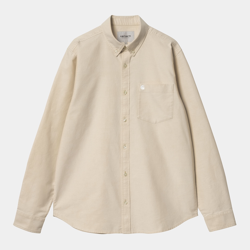 Beige Men Carhartt C-Logo Shirts | VIM-347629