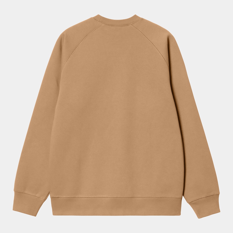 Beige Men Carhartt Chase Sweatshirt | FME-701895