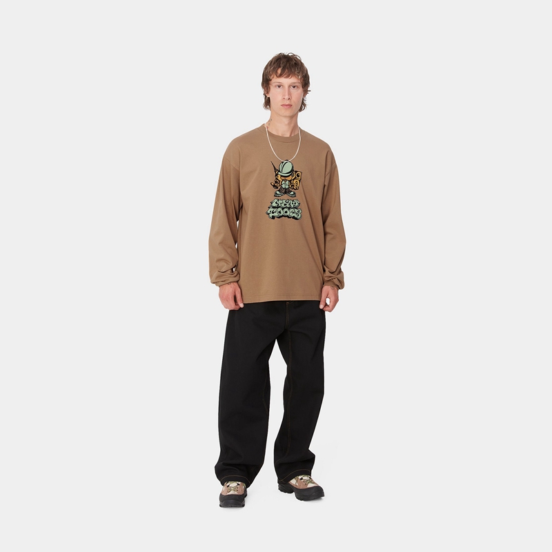 Beige Men Carhartt Drill Boy Sweatshirt | DKL-398572