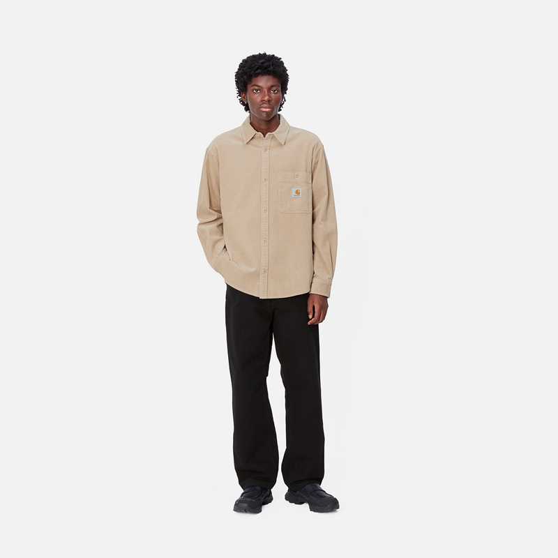 Beige Men Carhartt Flint Shirts | DQG-370629