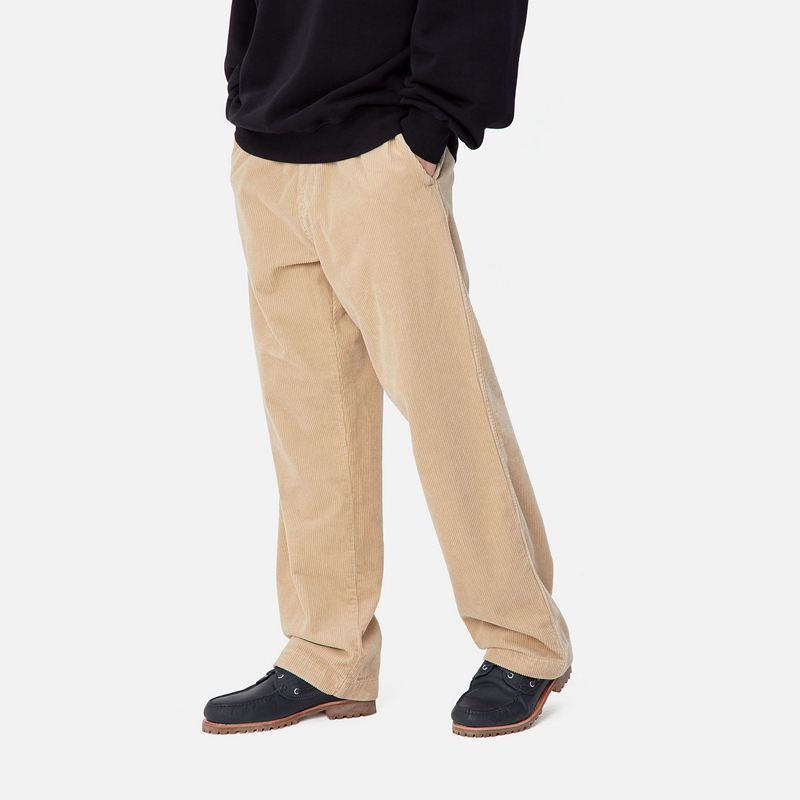 Beige Men Carhartt Floyde Pants | ZAP-798163