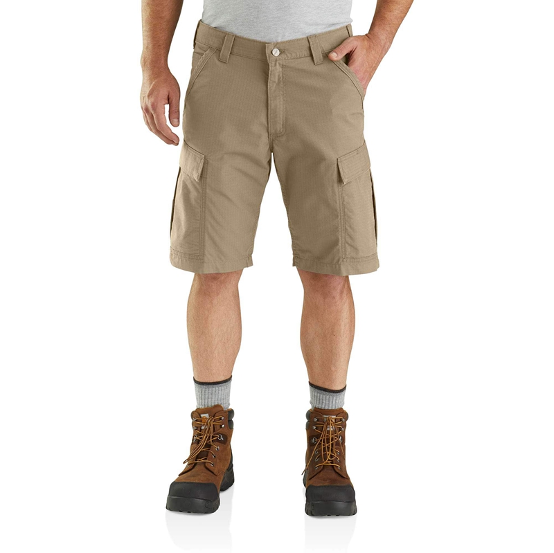 Beige Men Carhartt Force Relaxed Fit Ripstop Cargo Work Shorts | JRK-671285