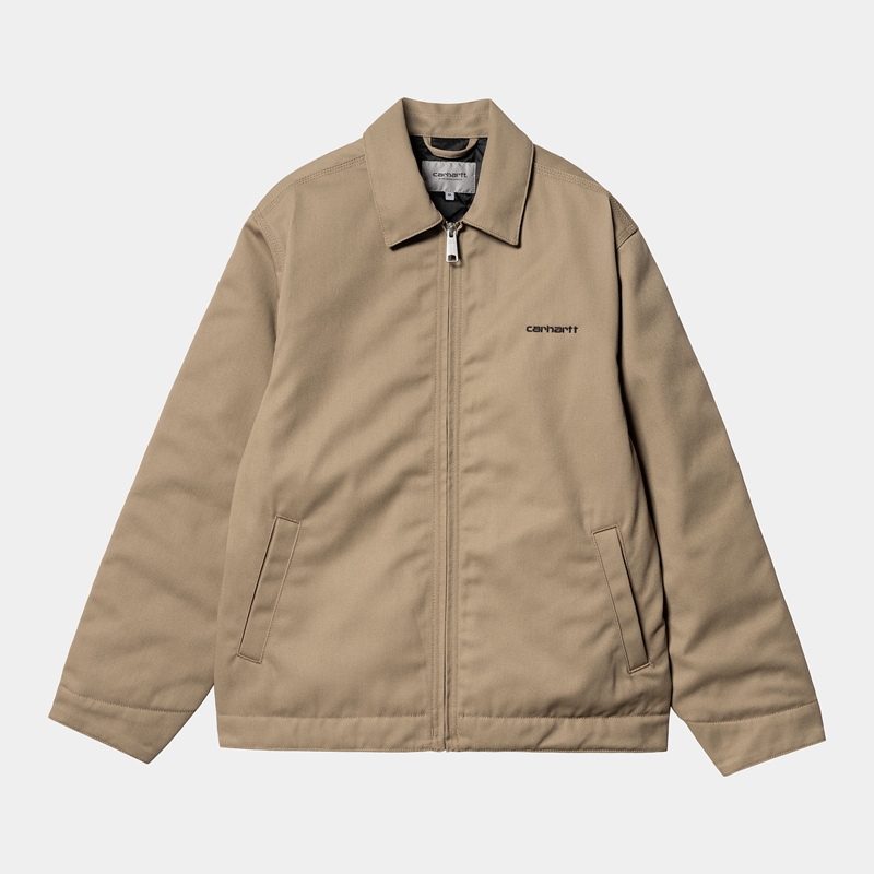 Beige Men Carhartt Module Script Jackets | ZSU-714659