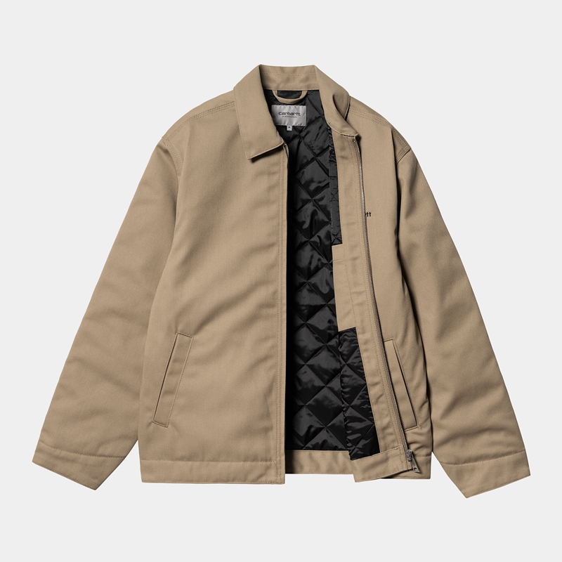 Beige Men Carhartt Module Script Jackets | ZSU-714659