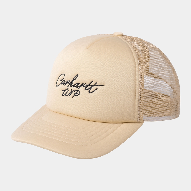 Beige Men Carhartt Signature Trucker Hats | TZG-361708