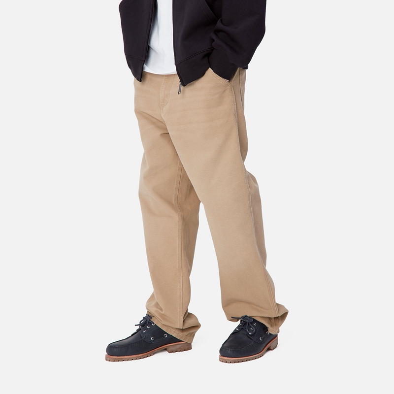 Beige Men Carhartt Simple Pants | LUY-623904